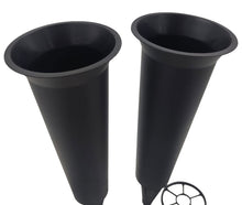 Load image into Gallery viewer, Set of 2 Black Plain Spiked Memorial Grave Flower Vases Holder