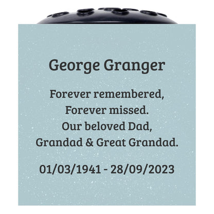 Fully Bespoke Personalised Customised Grey Memorial Grave Side Flower Rose Bowl Vase Pot