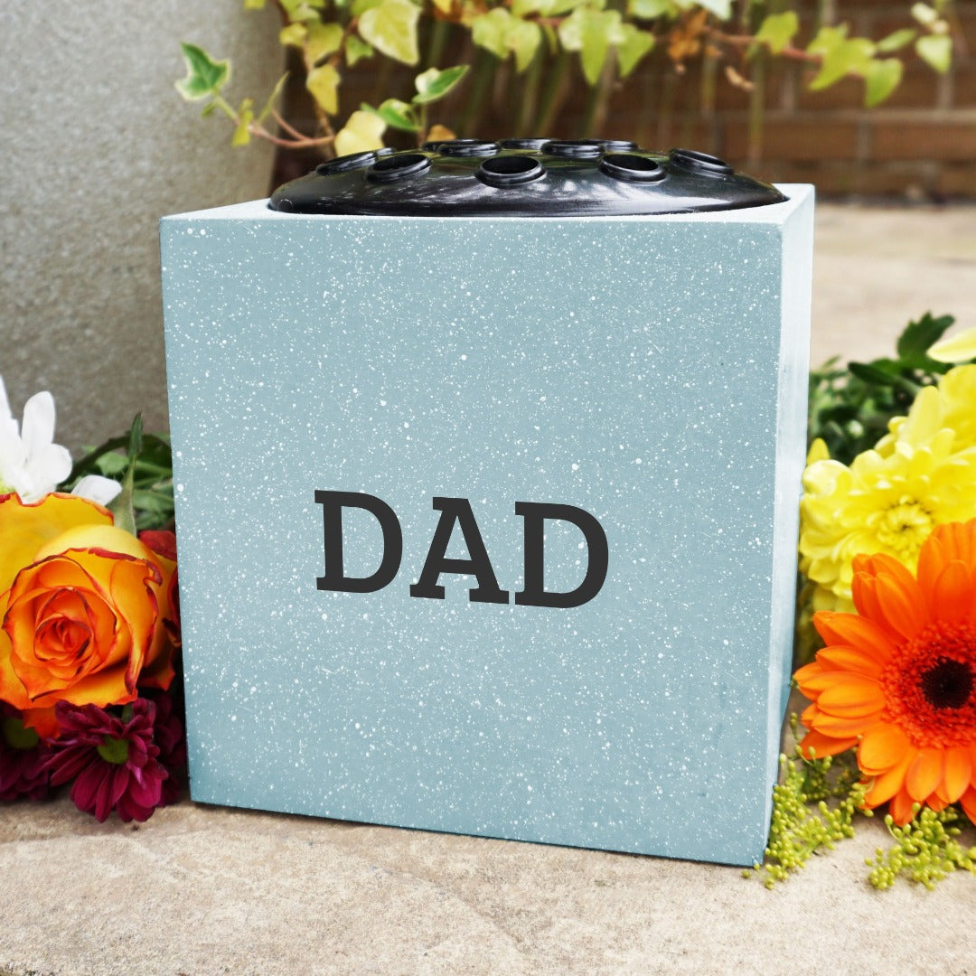 Fully Bespoke Personalised Customised Grey Memorial Grave Side Flower Rose Bowl Vase Pot