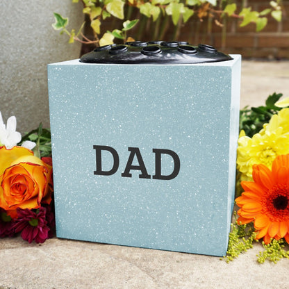 Fully Bespoke Personalised Customised Grey Memorial Grave Side Flower Rose Bowl Vase Pot