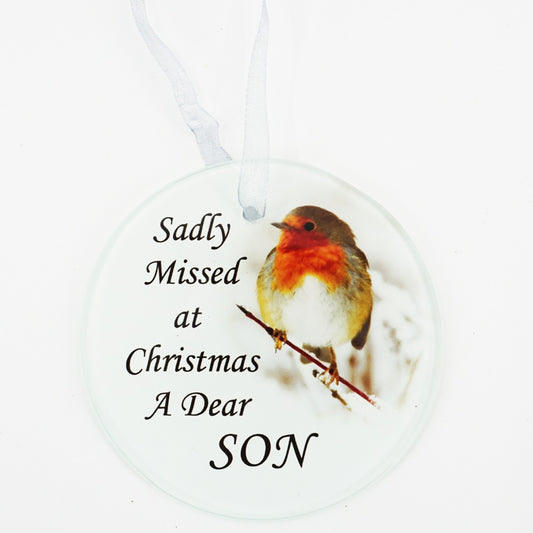 Son Christmas Robin Memorial Tree Decoration
