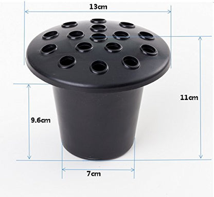 Black Lidded Grave Vase Inserts (Set of 2)  Plastic Cemetery Flower Holder for Headstones Weatherproof Memorial Vase Liners for Fresh & Artificial Flowers (13cm x 11cm)