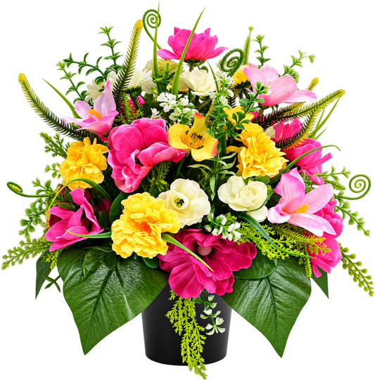 Uri Pink Anemone Graveside Memorial Flower Arrangement