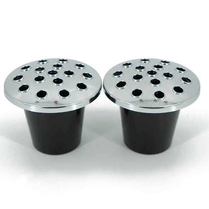 Silver Lidded Grave Vase Inserts (Set of 2)  Plastic Cemetery Flower Holder for Headstones Weatherproof Memorial Vase Liners for Fresh & Artificial Flowers (13cm x 11cm)
