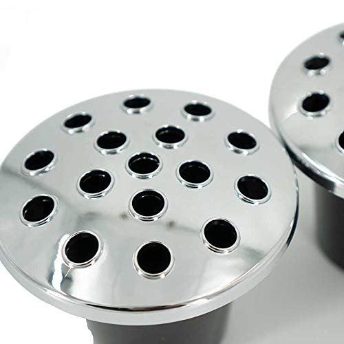 Silver Lidded Grave Vase Inserts (Set of 2)  Plastic Cemetery Flower Holder for Headstones Weatherproof Memorial Vase Liners for Fresh & Artificial Flowers (13cm x 11cm)