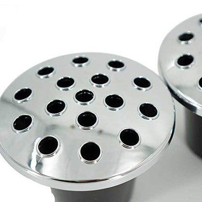 Silver Lidded Grave Vase Inserts (Set of 2)  Plastic Cemetery Flower Holder for Headstones Weatherproof Memorial Vase Liners for Fresh & Artificial Flowers (13cm x 11cm)