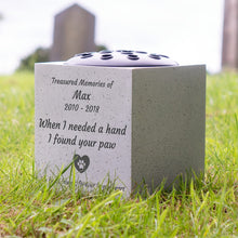Load image into Gallery viewer, Personalised Pet Memorial Grave Flower Vase Custom Paw Print Dog &amp; Cat Remembrance Tribute Plaque