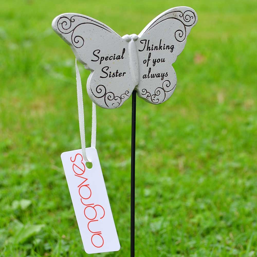 Sister memorial tribute stick for the graveside