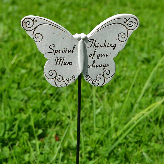 Special Mum thinking of you always butterfly memorial tribute stick