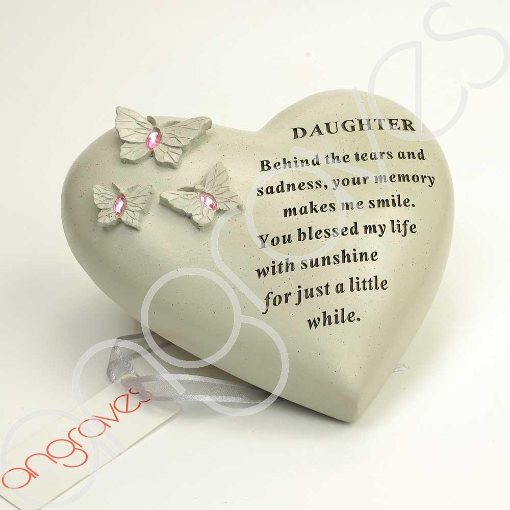 Special Daughter butterfly gem heart memorial ornament