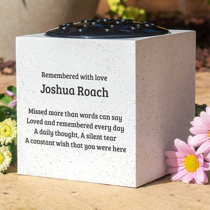 Personalised Engraved Missed More than Words Can Say Graveside Memorial Flower Vase