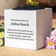 Load image into Gallery viewer, Personalised Engraved Missed More than Words Can Say Graveside Memorial Flower Vase