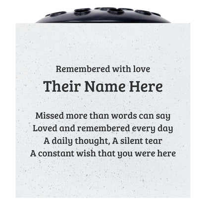 Personalised Engraved Missed More than Words Can Say Graveside Memorial Flower Vase