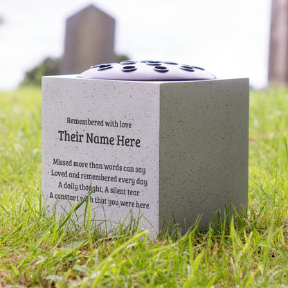 Personalised Engraved Missed More than Words Can Say Graveside Memorial Flower Vase