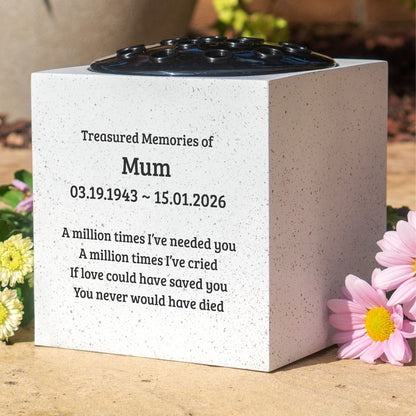 Personalised A Million Times Memorial Grave Vase ? Custom Cemetery Flower Pot, Graveside Plaque Marker, Remembrance Rose Bowl