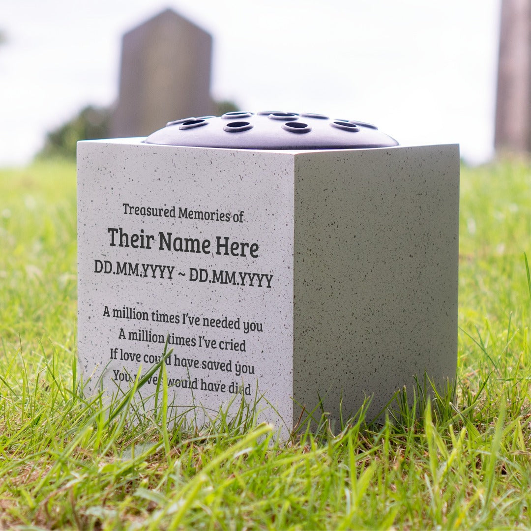 Personalised A Million Times Memorial Grave Vase ? Custom Cemetery Flower Pot, Graveside Plaque Marker, Remembrance Rose Bowl