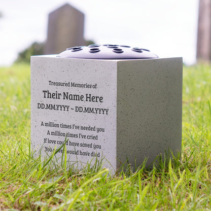 Personalised A Million Times Memorial Grave Vase ? Custom Cemetery Flower Pot, Graveside Plaque Marker, Remembrance Rose Bowl