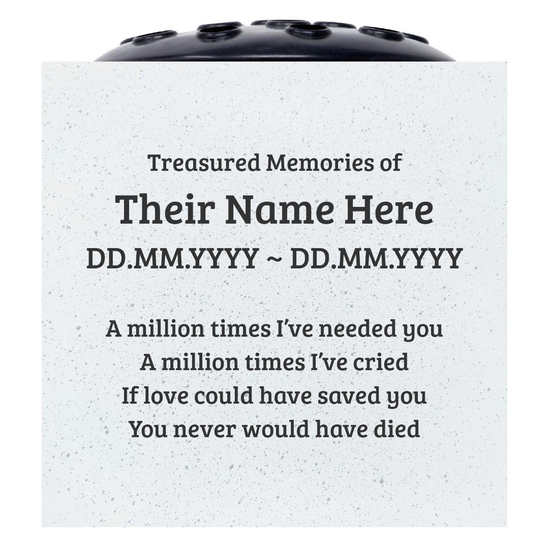 Personalised A Million Times Memorial Grave Vase ? Custom Cemetery Flower Pot, Graveside Plaque Marker, Remembrance Rose Bowl