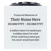Load image into Gallery viewer, Personalised A Million Times Memorial Grave Vase ? Custom Cemetery Flower Pot, Graveside Plaque Marker, Remembrance Rose Bowl