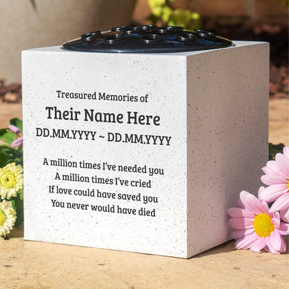 Personalised A Million Times Memorial Grave Vase ? Custom Cemetery Flower Pot, Graveside Plaque Marker, Remembrance Rose Bowl