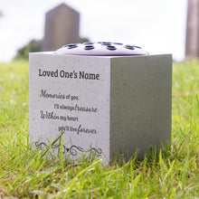 Load image into Gallery viewer, Handmade Personalised Treasured Memories Memorial Graveside White Flower Rose Bowl Vase Pot