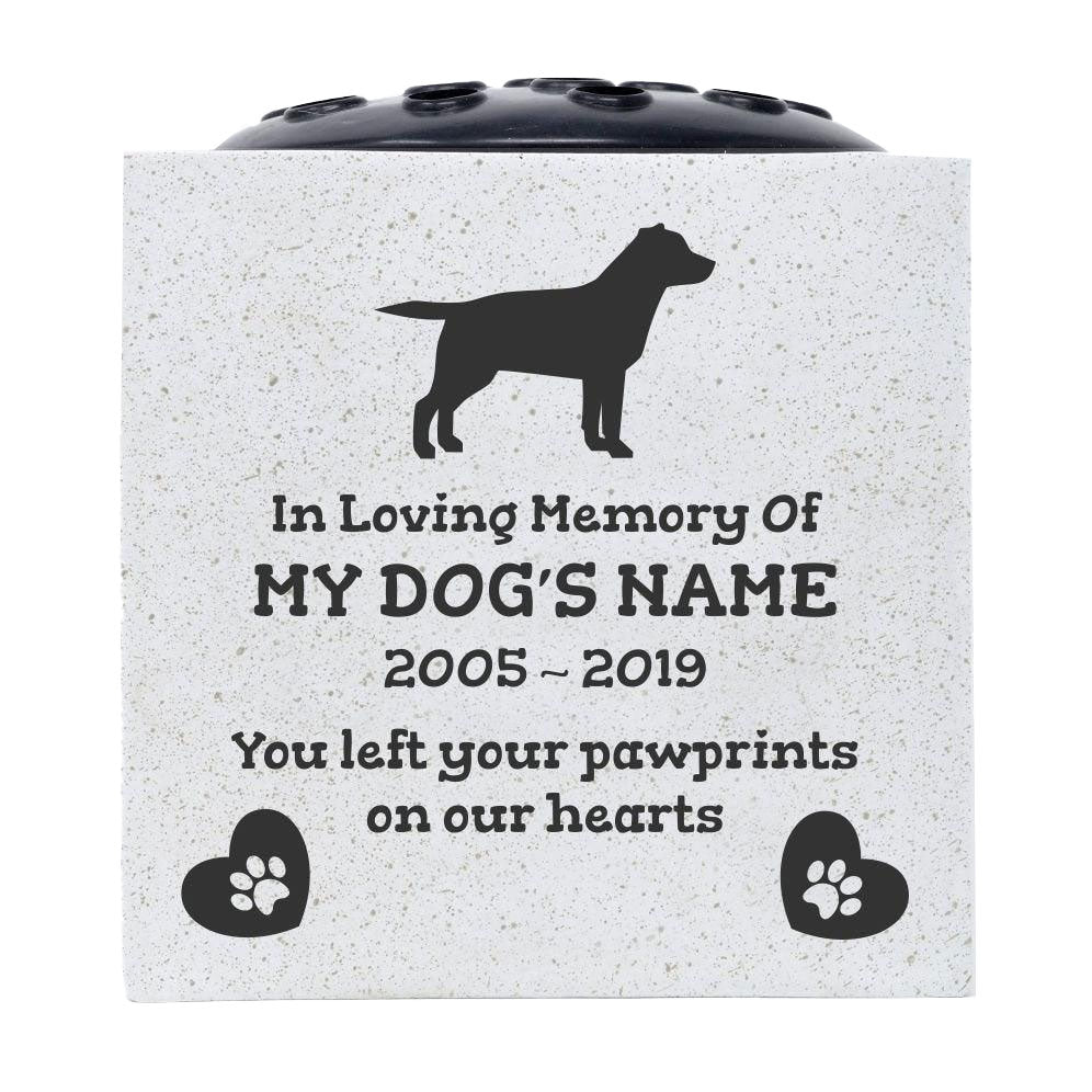 Labrador Retriever Personalised Pet Dog Graveside Memorial Flower Vase