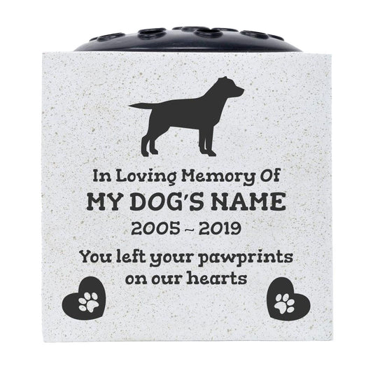 Labrador Retriever personalised engraved pet memorial vase