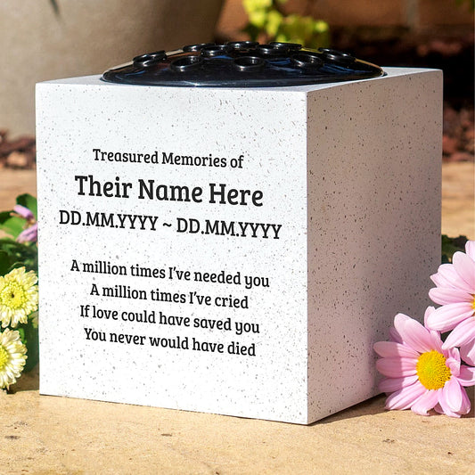 Personalised A Million Times Memorial Grave Vase - Custom Cemetery Flower Pot, Graveside Plaque Marker, Remembrance Rose Bowl