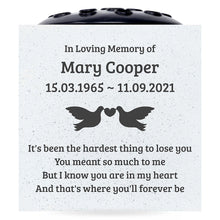 Load image into Gallery viewer, Personalised Engraved Dove of Love Graveside Memorial Flower Vase