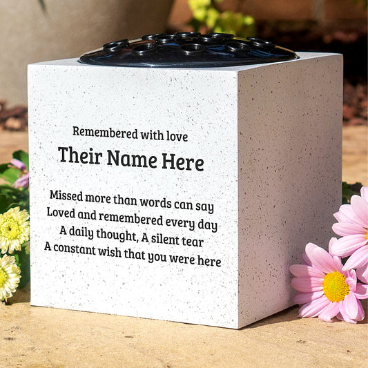 Personalised Engraved Missed More than Words Can Say Graveside Memorial Flower Vase