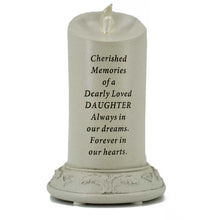 Load image into Gallery viewer, Cherished Memories of a Dearly Loved Daughter Solar Powered Memorial Candle - Angraves Memorials