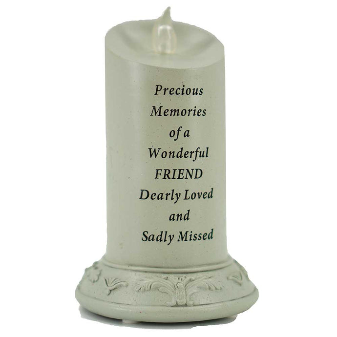 Precious Memories of a Wonderful Friend Solar Powered Memorial Candle - Angraves Memorials