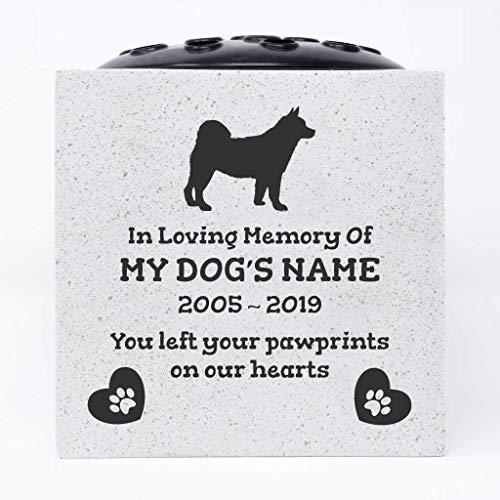 Akita Personalised Pet Dog Graveside Memorial Flower Vase