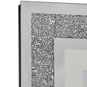 Wall Hanging Diamond Crushed Silver Mirror Aperture Photo frame
