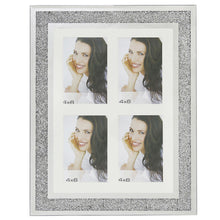 Load image into Gallery viewer, Wall Hanging Diamond Crushed Silver Mirror Aperture Photo frame