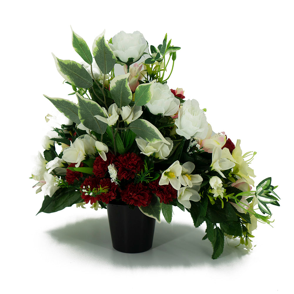 Struan Red Rose Lily Artificial Flower Memorial Arrangement
