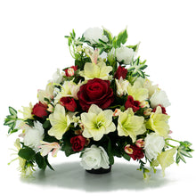 Load image into Gallery viewer, Struan Red Rose Lily Artificial Flower Memorial Arrangement
