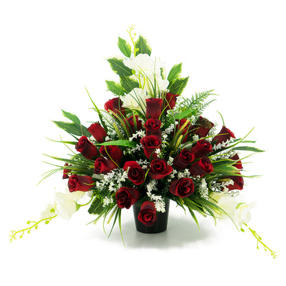 Lucas Red Rose Artificial Flower Memorial Arrangement