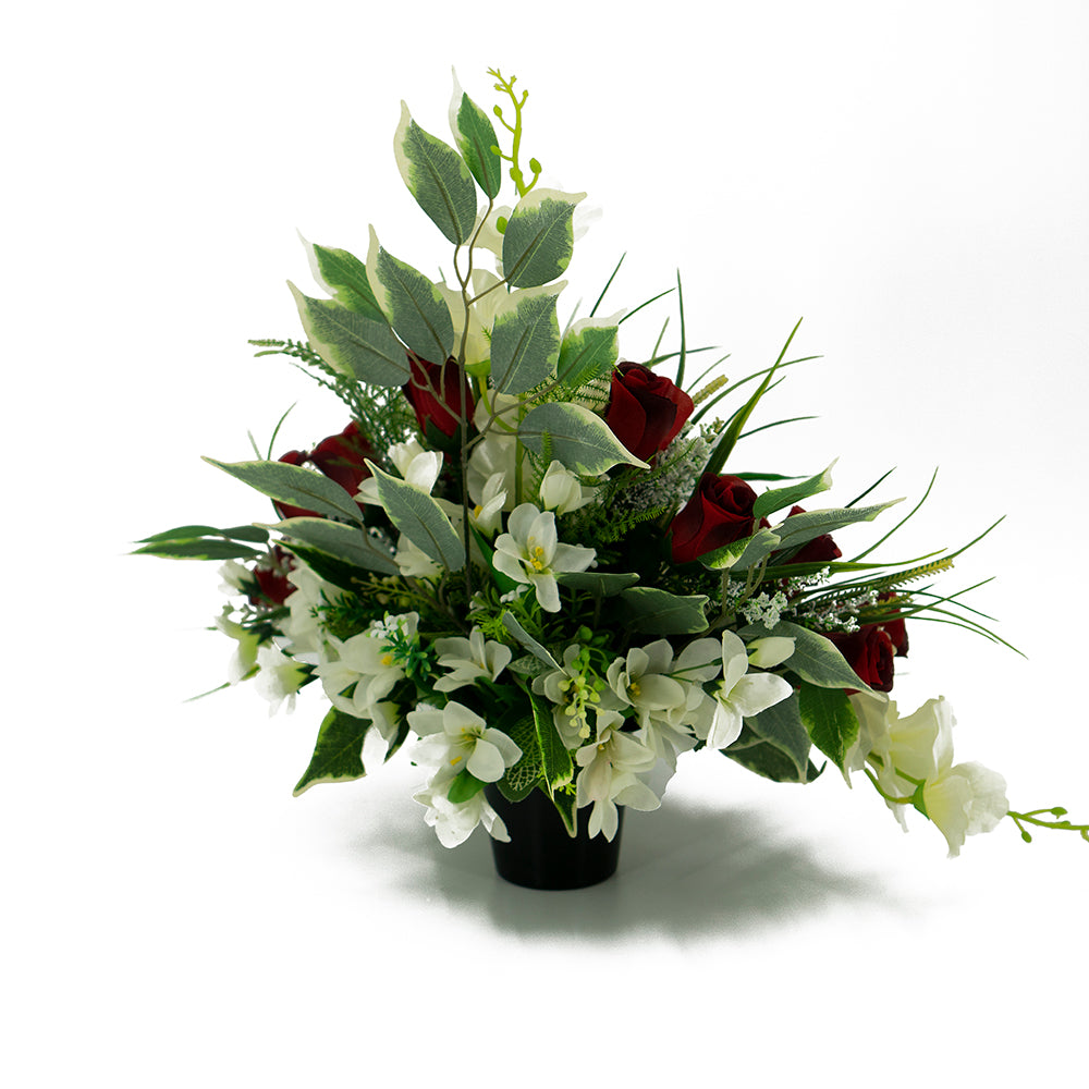 Lucas Red Rose Artificial Flower Memorial Arrangement