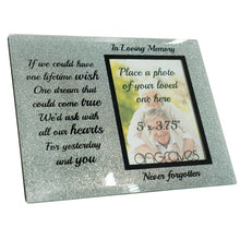Load image into Gallery viewer, In Loving Memory Memorial Starry Silver Glitter Glass Photo Frame Never Forgotten - Angraves Memorials