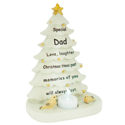 Special Dad Christmas Tree & Robin Memorial Tealight Candle Ornament