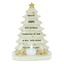 Load image into Gallery viewer, Special Son Christmas Tree &amp; Robin Memorial Tealight Candle Ornament