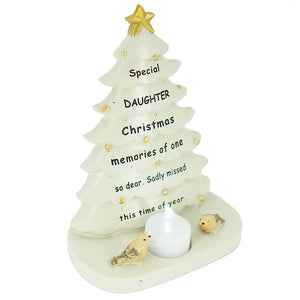 Special Daughter Christmas Tree & Robin Memorial Tealight Candle Ornament