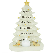 Load image into Gallery viewer, Special Brother Christmas Tree &amp; Robin Memorial Tealight Candle Ornament Plaque With Verse