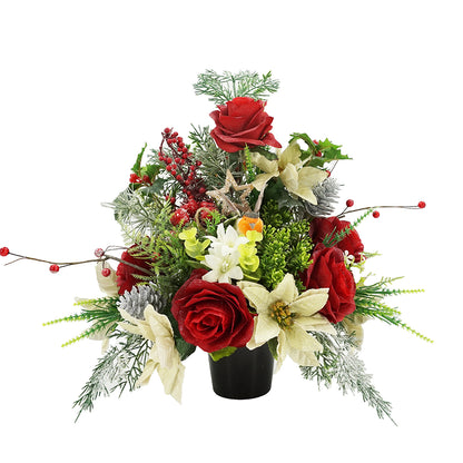 Orion Christmas Robin Artificial Flower Memorial Arrangement