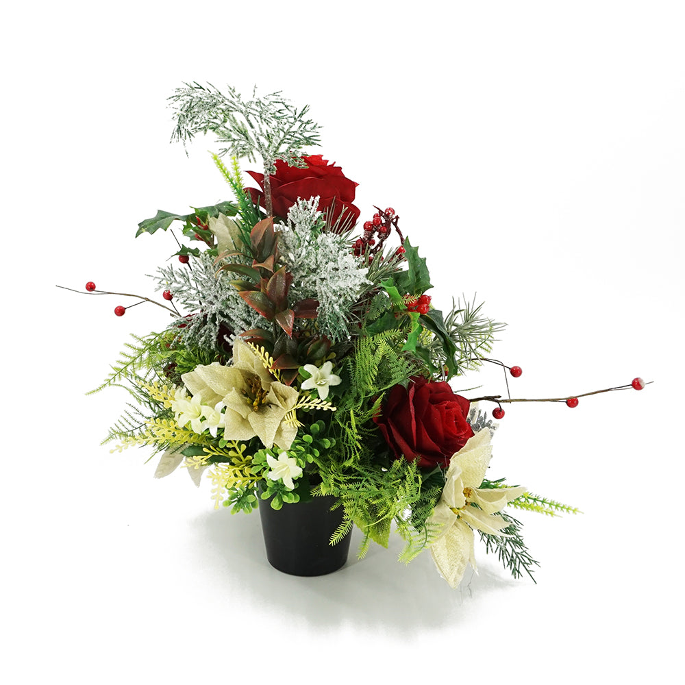 Orion Christmas Robin Artificial Flower Memorial Arrangement
