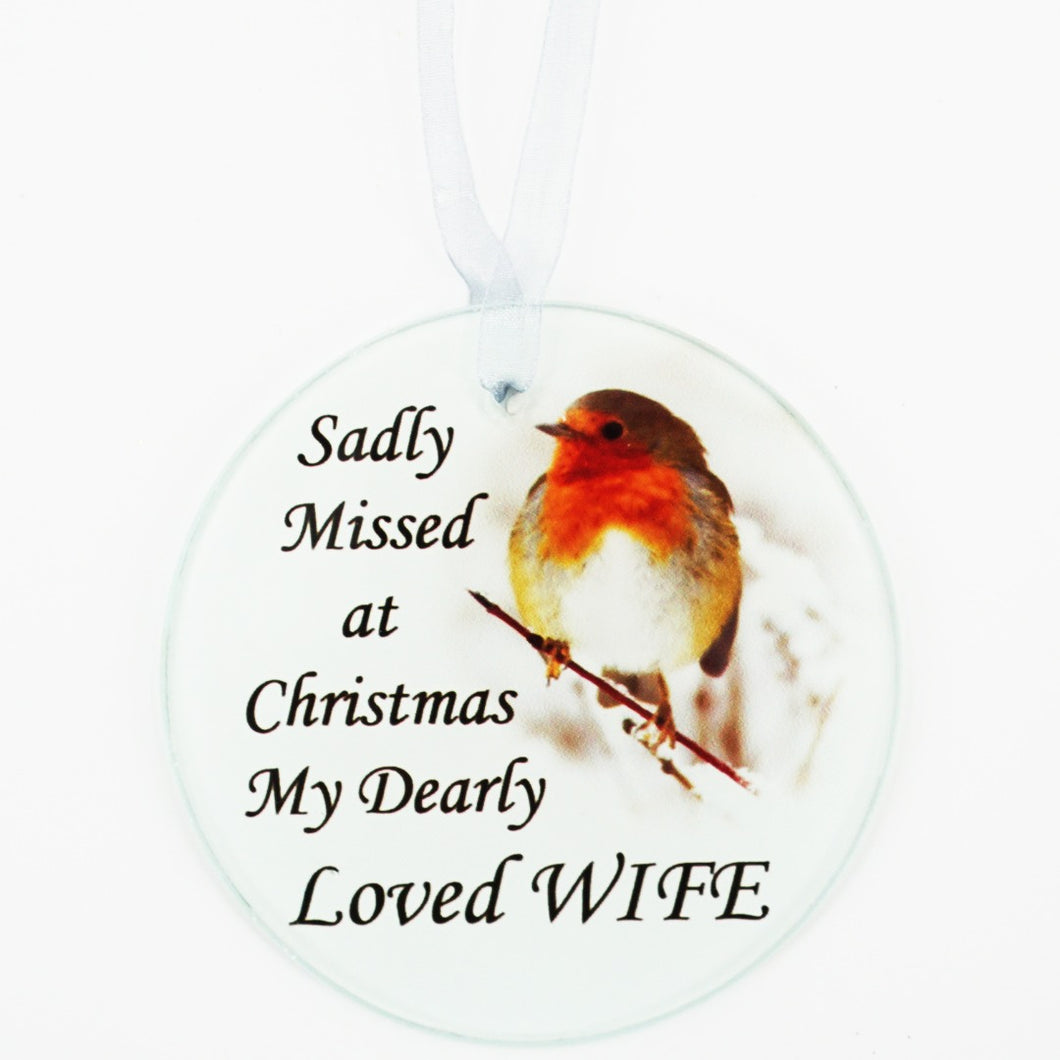 Wife Christmas Robin Memorial Tree Hanging Decoration
