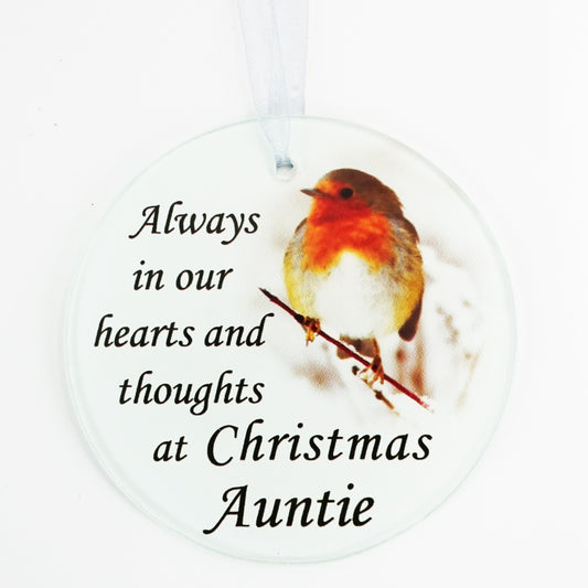Auntie Christmas Robin Memorial Tree Hanging Decoration