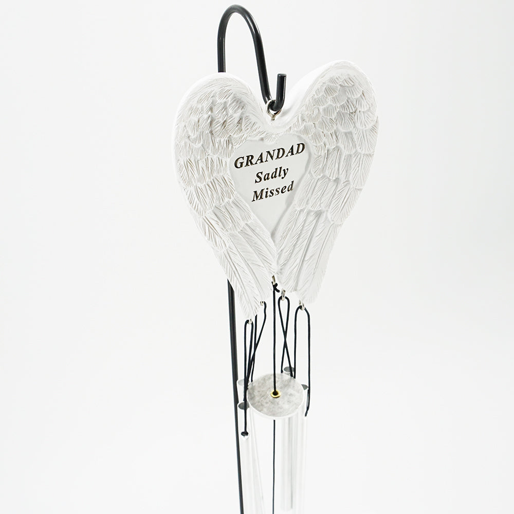 Grandad Sadly Missed Guardian Angel Wings Wind Chime