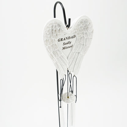 Grandad Sadly Missed Guardian Angel Wings Wind Chime